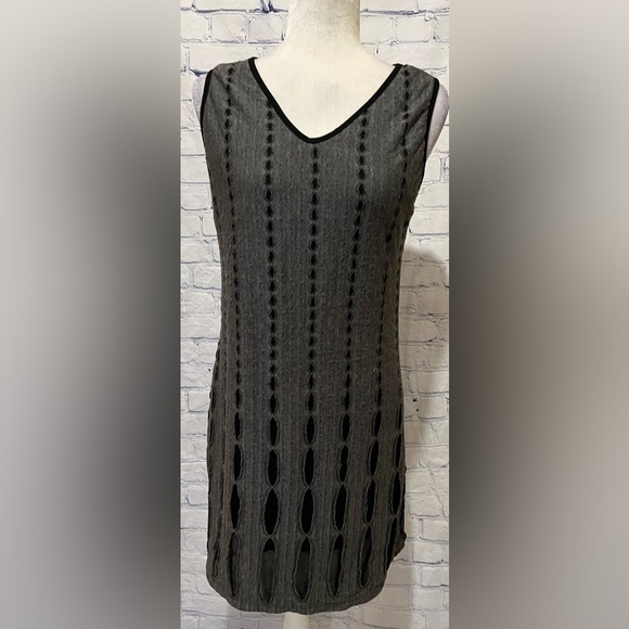 St Tropez West Gray Black Sleeveless Tank Dress Size Small - Picture 1 of 7